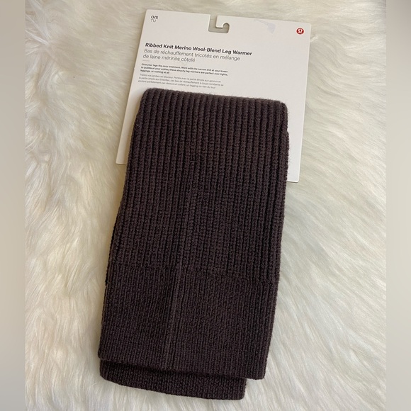 Lululemon Womens Ribbed Knit Merino Wool-Blend Leg Warmer ESPR Espresso New - Picture 1 of 4